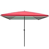 Quadratischer Sonnenschirm, höhenverstellbar, Marktschirm, Polyester-Gewebe, Leicht zu...
