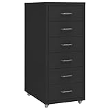 Iiaky Aktenschrank mit Rollen Schwarz 28x41x69 cm BüRoschrank Allzweckschrank...