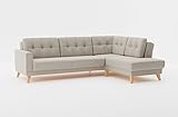 CAVADORE Ecksofa Lima mit Ottomane/L-Form-Couch mit Schlaffunktion + Bettkasten/Holzrahmen...