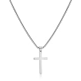 AFSTALR Kreuz Kette Herren Silber Kette mit Kreuz Anhänger Kette Christentum Schmuck...