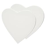 ARTIKUM 2X Herz Leinwand 40 cm | Leinwand auf MDF-Rahmen zum Bemalen, Herzform,...