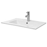 ML-Design Waschbecken aus Keramik Weiß 61x16,5x46 cm Eckig, Einbauwaschbecken mit...