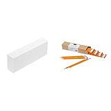 Amazon Basics – Weißer Radiergummi, Blockform, 10 Stück & Holzgefasste...