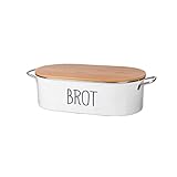 COKUERA Brotkasten aus Metall Brotdosen Brotkasten mit Holzdeckel...