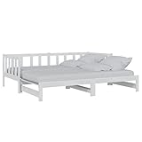 vidaXL Massivholz Kiefer Tagesbett Ausziehbar Ausziehbett Bettsofa Sofa Bett...
