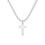 Zinvefa Kreuz Kette Herren Edelstahl Anhänger Kreuz Halskette...