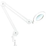 Beyamz LED Lupenleuchte, Arbeitsplatzlampe, 5 Dioptrien Lupe mit Licht - mit Klemme,...