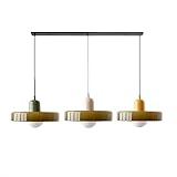 Mid Century Moderne Hängeleuchte aus grünem Glas mit weißer Glühbirne für Esszimmer...