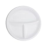 100 Stück Plastikteller Ø 22 cm Mehrwegteller | 3-geteilt Mehrweg Plastik...