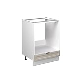 Vicco Herdumbauschrank Fame-Line, GrauBeige, 60 cm, AP Marmor