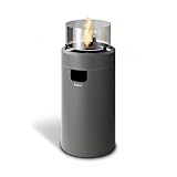Enders Terrassenfeuer NOVA LED M GREY, Gas Terrassenfeuer mit Ambientebeleuchtungen, ECO...