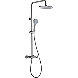 SXZHRUI Thermostat-Duschsystem, Brausebatterie-Set, Mit Regenduschkopf Handbrause...