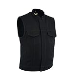 Leatherick Herren schwerer Denim motorradfahrer Weste mit Concealed Carry Arms...