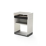 TUOZI - Einbaugrill für Holzkohle Modell VENIT FLEX (Grau/Weiß - 59 x 47 x 95 cm) REF:...