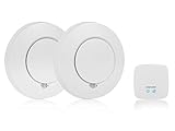 Smartwares SH8-99103 Smart Home Rauchmelder Set/ Intelligenter Alarm per App auf...