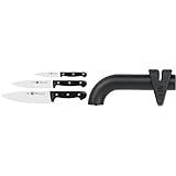 Zwilling Twin Chef Messer-Set, 3-teilig, Rostfreier Spezialstahl/Kunststoff-Griff, Silber,...