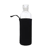 Ipetboom Glas Wasserflasche mit Farbverlauf und Zeitmarkierung Trinkflasche aus...