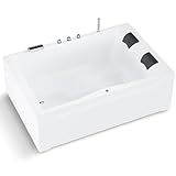 AQUADE Badewanne 180x120 cm Komplett-Set mit Schürze Wannenträger Ab-Überlauf...