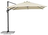 Schneider Sonnenschirm Rhodos Twist, natur, 300 x 300 cm quadratisch, 730-02, Gestell...