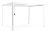 Gartenpergola aus Aluminium, moderner Pavillon Ocean Weiß (3 x 4 m)