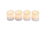 HEITMANN DECO 4er Set LED-Kerzen - Echtwachs-Kerzen mit Timer - weiß -...