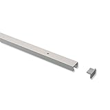 INTERDECO Gardinenschienen vorgebohrt Silber-Grau 1-läufige Vorhangschienen aus...