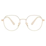 KAEOISFU Retro Ovalem Metall Gold Rahmen Lesebrille 1 5 Dioptrien für Damen und...
