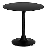 JHAISMAO Modern Rund Esstisch Mit MDF-Tischplatte Metallgestell Sockeltisch...