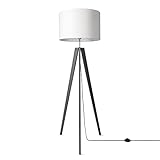 Paco Home Standlampe Dreibein Leselampe Stehlampe Schlafzimmer E27 Stoff...