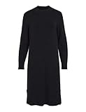 Vila Damen Viril Crew Neck L/S Midi Dress - Noos Kleid, Schwarz, XL EU
