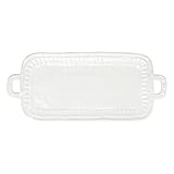 Vietri Pietra Serena Servierplatte mit Griff, rechteckig, Steingut, Steak, Salat, Dessert,...