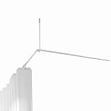 PHOS Design, DSE1200-800, Duschvorhangstange über Eck 120 x 80 cm, massiver...