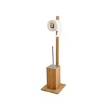 MSV 140632 WC Garnitur aus Bambus Toilettenpapierhalter aus Holz mit separatem...