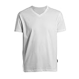 HRM Herren Luxury V-Neck Tee, weiß, Gr. 4XL I Premium T-Shirt Herren V-Ausschnitt aus...