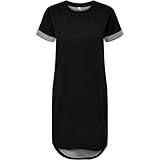 JDY Damen Lockeres Sommer Kleid Kurzarm Loose Fit Shirtkleid JDYIVY Basic Rundhals Midi...