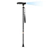 Gehstock Höhenverstellbar, OOCOME Ausziehbarer Gehstock mit Licht Alu Gehstock...
