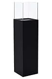 VIVANNO Windlicht-Säule Kerzenständer Deko-Laterne Candela Schwarz Matt 100 cm hoch