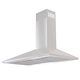 CIARRA Dunstabzugshaube 90 cm Umluft Abluft Pyramide Abzugshaube Typ aus Edelstahl Silber,...