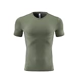 Herren Outdoor Retro Fitness Sport Kurzarm T-Shirt Einfarbig Casual Slim Fit Sport Top...