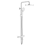 Rainsworth Wannen-Duschsystem mit Wannenthermostat, Duschset 25cm Rund Regendusche...
