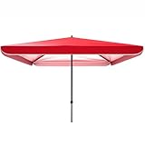 320cm Rechteckiger Gartenschirm, Balkon-Sonnenschirm mit Dreh-Kipp-Knopf, UV-Schutz 50+,...
