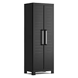 Keter Detroit, hoch Kunststoffschrank, Kunststoff, schwarz, 65 x 45 x 182 cm