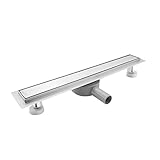SaniteModar Duschrinne 60cm, Befliesbar Duschrinne mit 360° Siphon Geruchsstop...