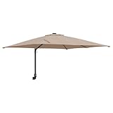 Homgoday Patio-Schirm Taupe Polyester Gro? Faltbar Rechteckig Modern Sonnenschirme Rasen,...
