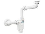 Aqua Bagno Raumsparsiphon Waschtisch - Möbelsiphon - Siphon platzsparend - Siphon flach -...