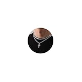 Esmoly Kreuzkette Kreuz Kette Herren Silber Gold Schwarz Halskette Edelstahl Kubanische...