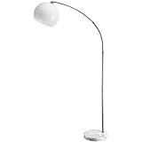 MONZANA® Bogenlampe Marmor 190-210 cm Höhenverstellbar Fußschalter Schwenkbar E27...