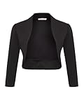 DANAEST Damen Bolero Festlich Strickjacke Elegant Schulterjacke 3/4 Ärmel Kurz Top (708),...
