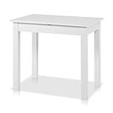 smart Esstisch 60x90 cm Weiß, Küchentisch ausziehbar bis 130 cm, Esszimmertisch aus...