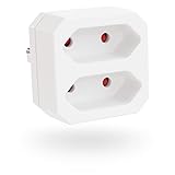 greate Doppelstecker für Steckdose 2fach bis max. 1100W - Steckdosenadapter 2fach weiß,...